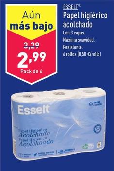 Oferta de Esselt - Papel Higiénico Acolchado por 2,99€ en ALDI