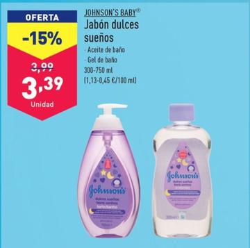 Oferta de Johnson's - Baby Jabón Dulces Sueños por 3,39€ en ALDI