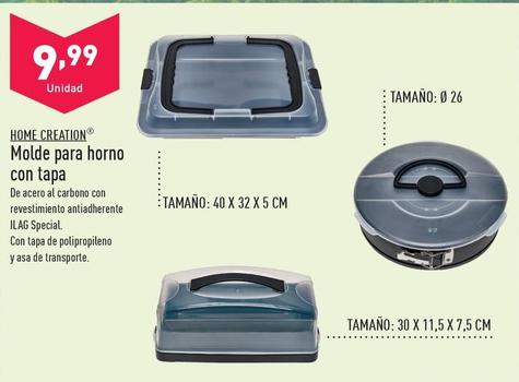 Oferta de Home Creatino - Molde Para Horno Con Tapa por 9,99€ en ALDI