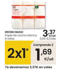 Oferta de Eroski Basic - Papel De Cocina Blanco por 3,37€ en Eroski