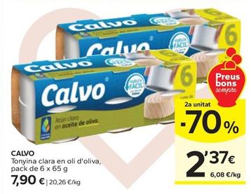 Oferta de Calvo - Tonyina Clara En Oli D'oliva,  por 7,9€ en Caprabo