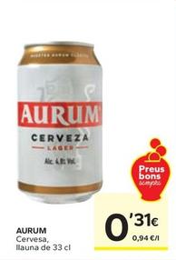 Oferta de Aurum - Cervesa Llauna por 0,31€ en Caprabo