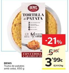 Oferta de Benis - Truita De Patates Amb Ceba por 3,99€ en Caprabo