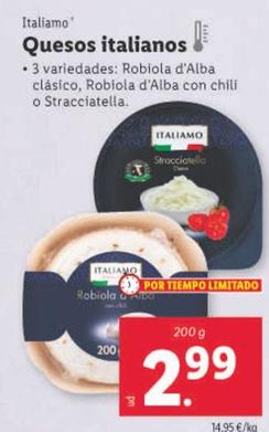 Oferta de Italiamo - Quesos Italianos por 2,99€ en Lidl