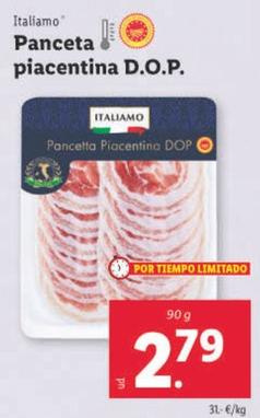 Oferta de Italiamo - Panceta Piacentina D.O.P. por 2,79€ en Lidl