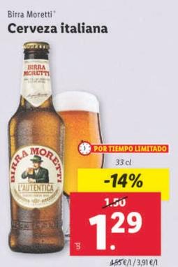 Oferta de Moretti - Cerveza por 1,29€ en Lidl