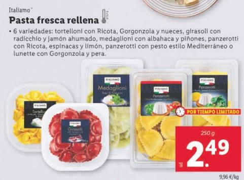 Oferta de Italiamo - Pasta Fresca Rellena por 2,49€ en Lidl