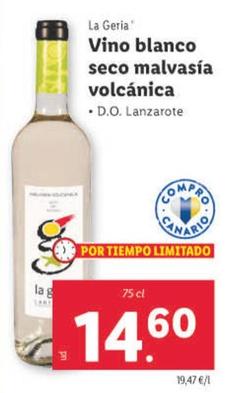 Oferta de La Geria - Vino Blanco Seco Malvasía Volcánica por 14,6€ en Lidl