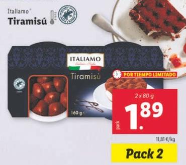 Oferta de Italiamo - Tiramisu por 1,89€ en Lidl