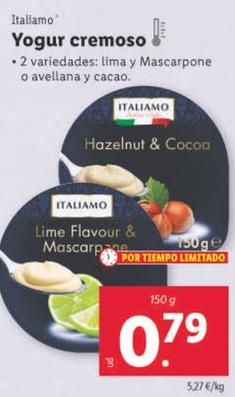 Oferta de Italiamo - Yogur Cremoso por 0,79€ en Lidl