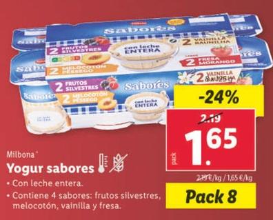 Oferta de Milbona - Yogur Sabores por 1,65€ en Lidl