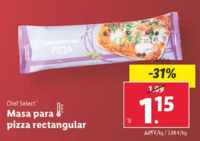 Oferta de Chef Select - Masa Para Pizza Rectangular por 1,15€ en Lidl