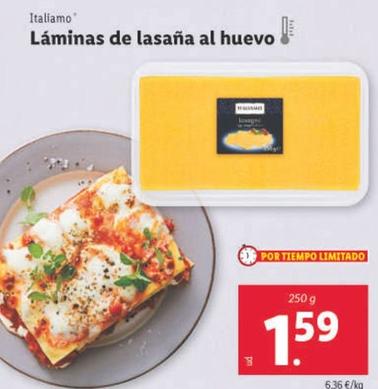Oferta de Italiamo - Laminas De Lasana Al Huevo por 1,59€ en Lidl