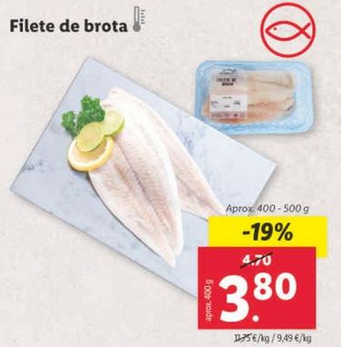 Oferta de Filete De Brota por 3,8€ en Lidl