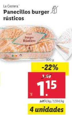 Oferta de La Cestera - Panecillos Burger Rústicos por 1,15€ en Lidl