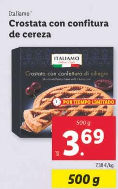 Oferta de Italiamo - Crostata Con Confitura De Cereza por 3,69€ en Lidl