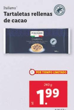 Oferta de Italiamo - Tartaletas Rellenas De Cacao por 1,99€ en Lidl