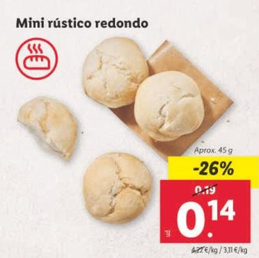 Oferta de Mini Rústico Redondo por 0,14€ en Lidl