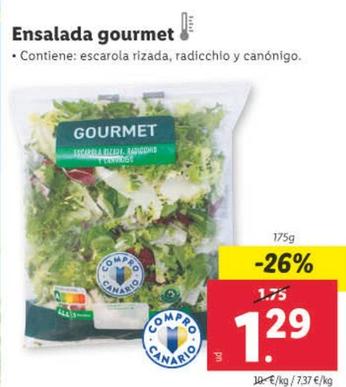 Oferta de Ensalada Gourmet por 1,29€ en Lidl