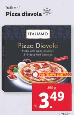 Oferta de Italiamo - Pizza Diavola por 3,49€ en Lidl