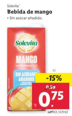 Oferta de Solevita - Bebida De Mango por 0,75€ en Lidl