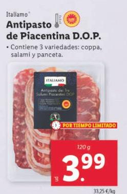Oferta de Italiamo - Antipasto De Piacentina D.O.P. por 3,99€ en Lidl