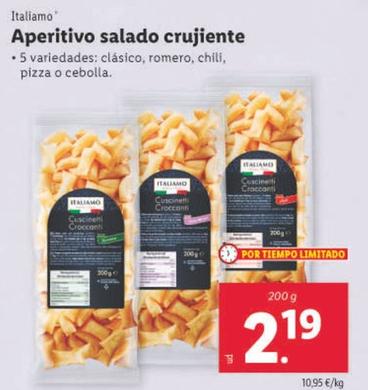 Oferta de Italiamo - Aperitivo Salado Crujiente por 2,19€ en Lidl