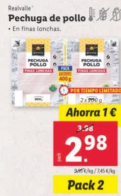 Oferta de Realvalle - Pechuga De Pollo por 2,98€ en Lidl