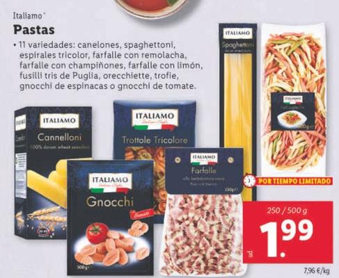 Oferta de Italiamo - Pastas por 1,99€ en Lidl