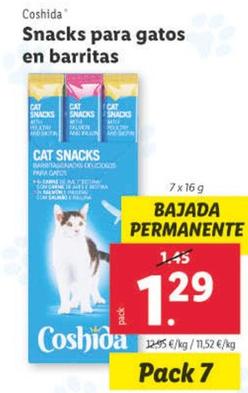 Oferta de Coshida - Snacks Para Gatos En Barritas por 1,29€ en Lidl