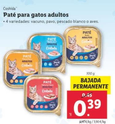 Oferta de Coshida - Paté Para Gatos Adultos por 0,39€ en Lidl