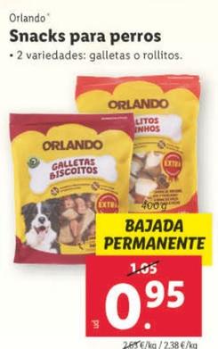Oferta de Orlando - Snacks Para Perros por 0,95€ en Lidl