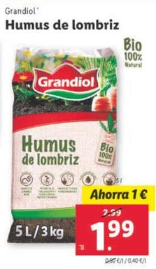 Oferta de Grandiol - Humus De Lombriz por 1,99€ en Lidl