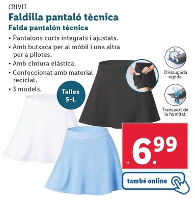 Oferta de Crivit - Falda Pantalón Técnica por 6,99€ en Lidl