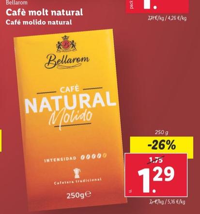 Oferta de Bellarom - Cafe Molido Natural por 1,29€ en Lidl