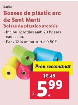 Oferta de Karlie - Bolsas De Plástico Arcoíris por 5,99€ en Lidl