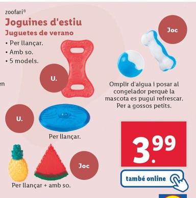 Oferta de Zoofari - Juguetes De Verano por 4,49€ en Lidl