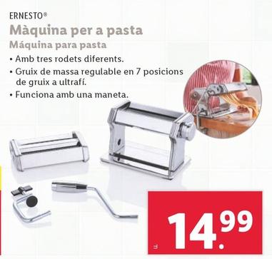 Oferta de Ernesto - Máquina Para Pasta por 15,99€ en Lidl