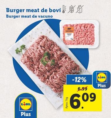 Oferta de Burger Meat De Vacuno por 6,09€ en Lidl