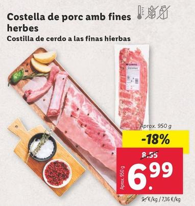 Oferta de Costilla De Cerdo A Las Finas Hierbas por 6,99€ en Lidl