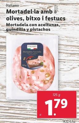 Oferta de Italiamo - Mortadela Con Aceitunas, Guindilla Y Pistachos por 1,79€ en Lidl