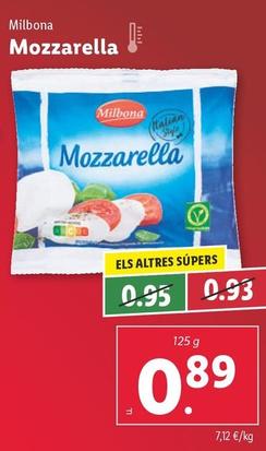 Oferta de Milbona - Mozzarella por 0,89€ en Lidl