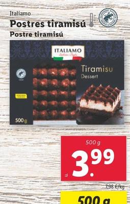 Oferta de Italiamo - Postre Tiramisu por 3,99€ en Lidl
