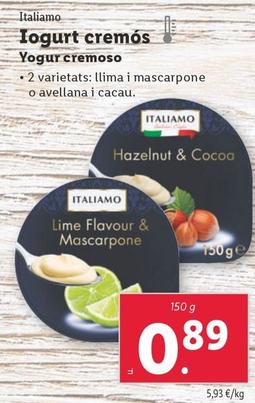 Oferta de Italiamo - Yogur Cremoso por 0,89€ en Lidl