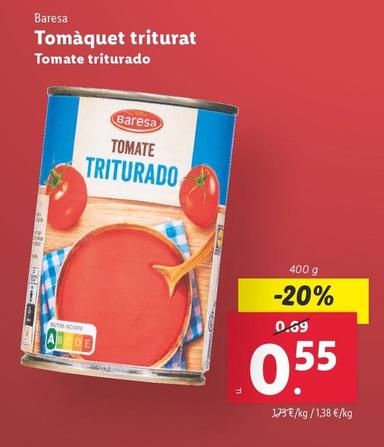 Oferta de Baresa - Tomate Triturado por 0,55€ en Lidl
