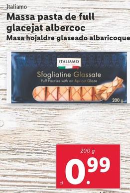 Oferta de Italiamo - Masa Hojaldre Glaseado Albaricoque por 0,99€ en Lidl