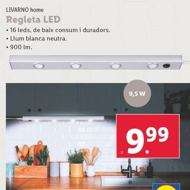 Oferta de Livarno - Regleta Led por 9,99€ en Lidl