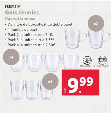 Oferta de Ernesto - Vasos Termicos por 9,99€ en Lidl