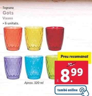 Oferta de Tognana - Vasos por 8,99€ en Lidl