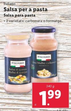 Oferta de Italiamo - Salsa Para Pasta por 1,99€ en Lidl
